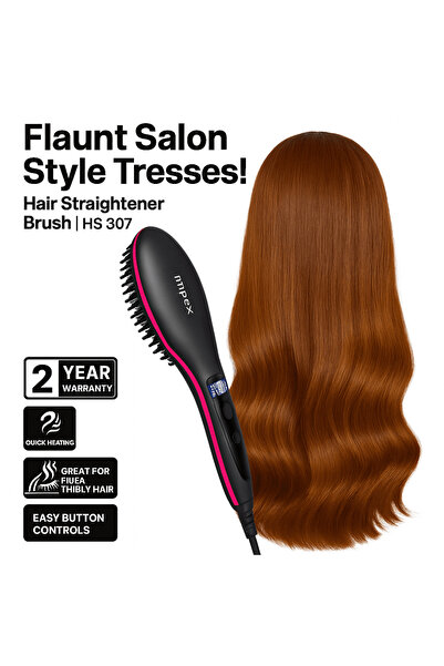IQRAA Salon Style Hair Straightener Brush with Ceramic Heating Tool