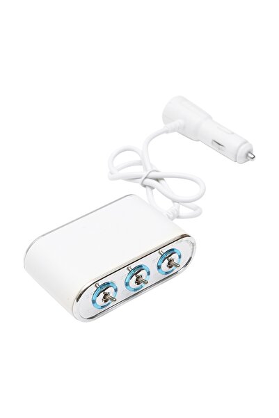 OEM Adaptor bricheta auto tripla 12/24V, iluminata LED, cu intrerupator indiv...