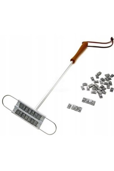 OEM Fier de marcat carne pentru grătar, M IMPORT, set cu 55 de litere, 41cm, ...