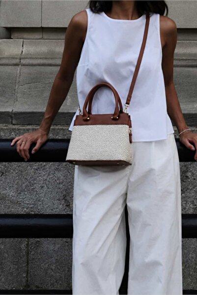 Yuka Atelier Oria Cross-Use Shoulder and Hand Bag (Wicker Look)