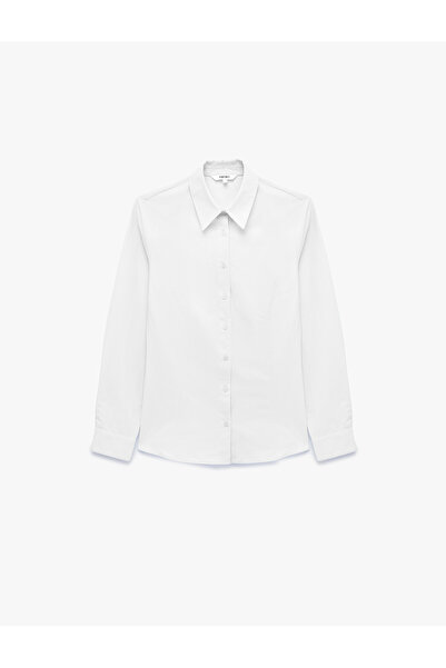 Koton Regular Fit Cotton Blend Classic Collar Long Sleeve Shirt