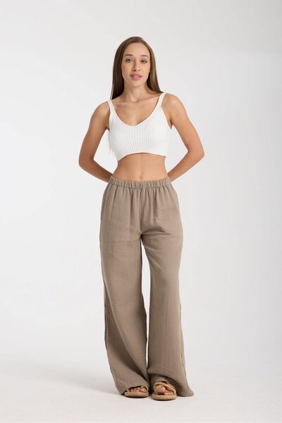 Enhitbaby Udenya Double Layered Muslin Wide Leg Pants