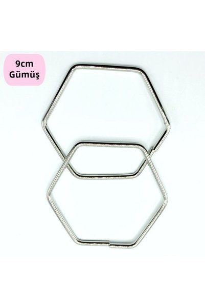 Oxford İplik Metal Hexagonal Bag Handle 9cm Silver