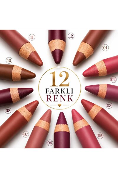 VitaMood Yaşam 12-Piece Professional Lip Liner Set: Nude, Pink, Rose, Dusty R...