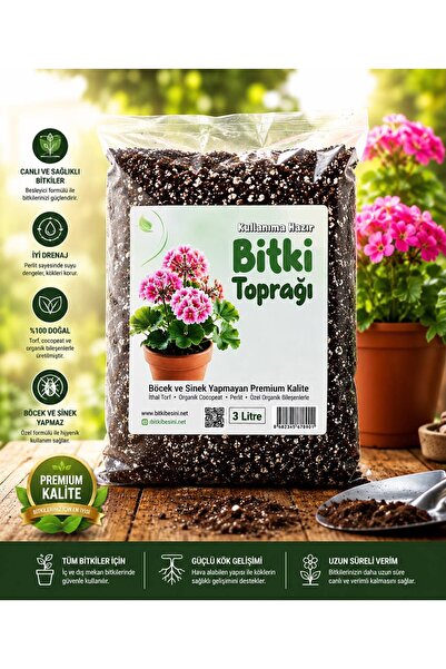 NEXVORİA 3 Litre Bitki Toprağı | Premium Saksı Toprağı | Perlitli Organik Çiç...
