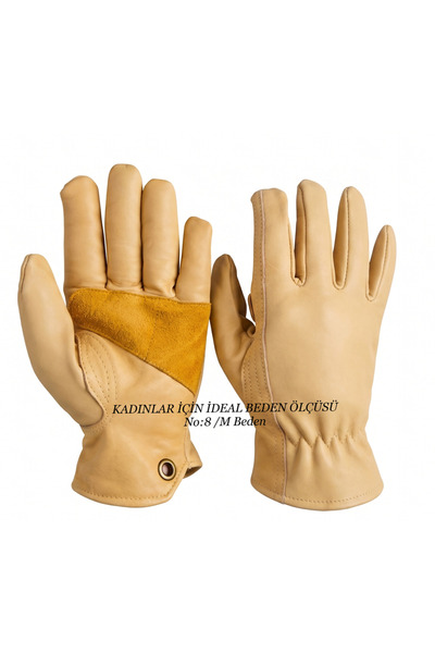 O.M.D Women's Real Leather Camping and Barbecue Gloves - Heat Resistant Reinf...