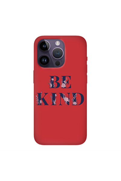 Other Apple iPhone 14 Pro Max Be Kind Red Colored Silicone TPU Θήκη