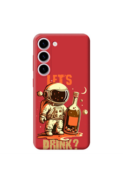 Other Samsung S23 Lets drink Red Colored Silicone TPU Θήκη
