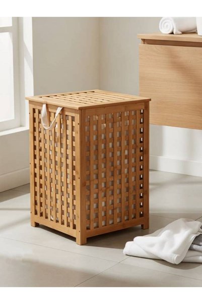 MAYAHOME CONCEPT BAMBU ÇAMAŞIR SEPETİ 45X45X62 CM