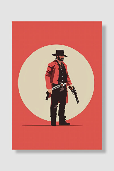 Luna Marissa Poster igre Red Dead Redemption, minimalistički kaubojski lik, p...
