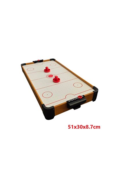 PlayZen 51 cm Fanlı Air Hockey Hava Hokeyi Masası 2 Kişilik Skor Tabelalı Masa Oyunu