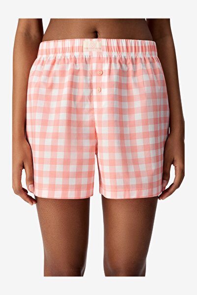 Penti Women Cozy Club Gingham Pink Shorts