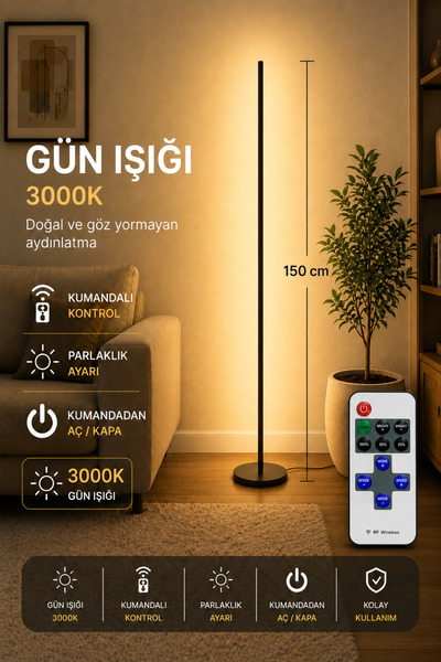 neeko Luma Gün Işığı 3000K Kumandalı Lambader 150 CM