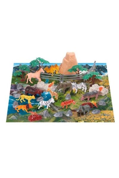 OEM Set de joacă cu animale sălbatice, cu accesorii, 50 de piese, multicolor,...
