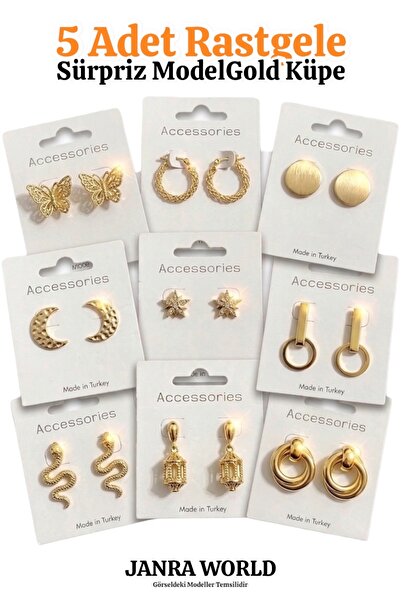 JANRA WORLD 5 Pieces Random Surprise Model Earring Set - Special Gift for Lov...