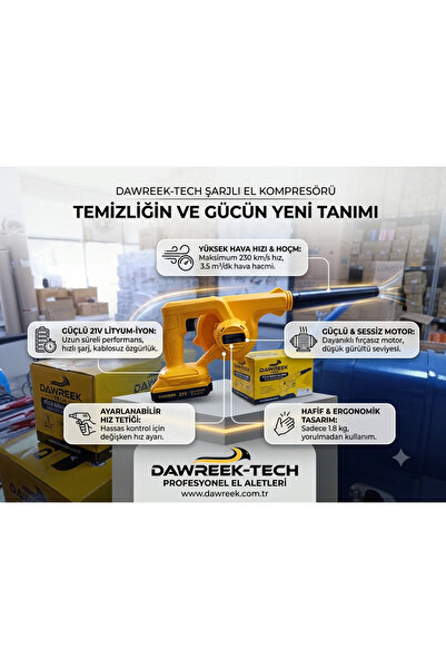 Dawreek Gezegen makina şarjlı el kompresörü yedek şarjlı evinizde iş yerinizd...