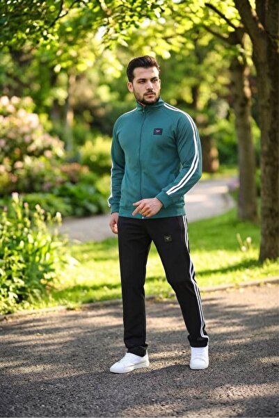 LFSPORT New Season Men's Ribbed Tracksuit Set, Green