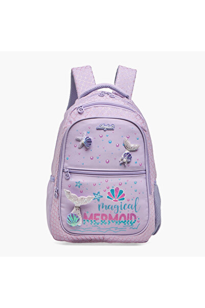 Skylar Mermaid Print Backpack for Girls with Laptop Compartment - 16 inches