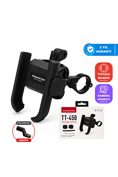 Knmaster TT450 Titreşim Önleyicili Motosiklet Telefon Tutucu (Kamera Bağlantılı)