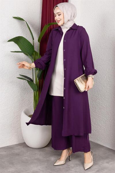 Mestore Long Hijab Set Mürdüm