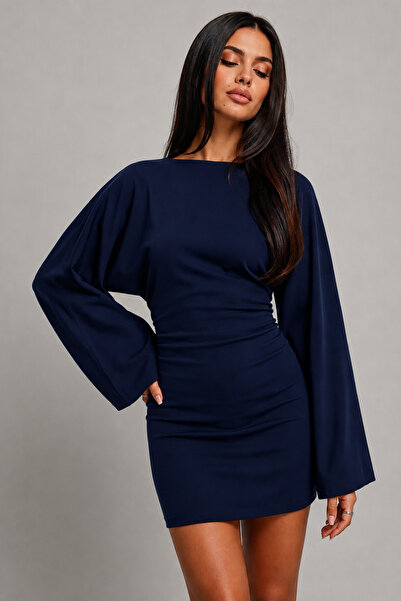 Tarz Cool Women's Bodycon Long Bat Sleeve Oysho Mini Dress