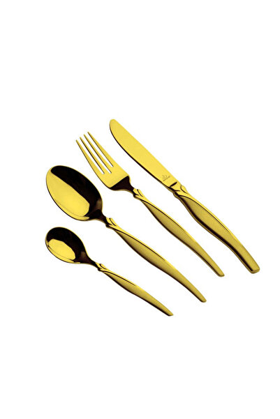 Arshia Wooden Case Stainless Steel Cutlery Set 133 pcs Gold