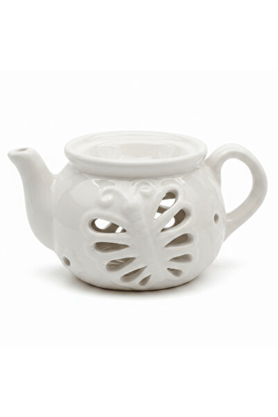 AKDC Ceramic Oil Burner Classic Teapot Design 7×7 cm - White