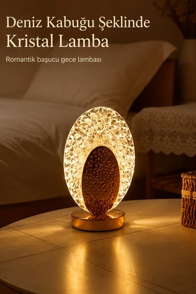 Neo Vista Oval Crystal Led Table Lamp 3 Colors Illuminated Decorative Lighting