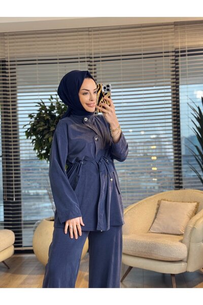 ALANURMODA 4447 Oysho Zipper Top Cover Suit Navy Blue