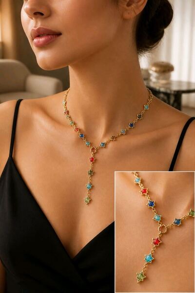 Monalisa Home Luxurious Zircon Stone Figured Flashy Y Necklace