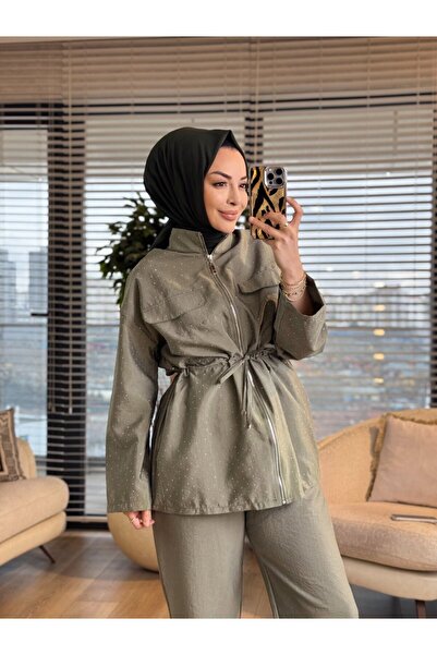 ALANURMODA 22827 طقم مزود بسحّاب وطباعة حجرية على الجزء العلوي