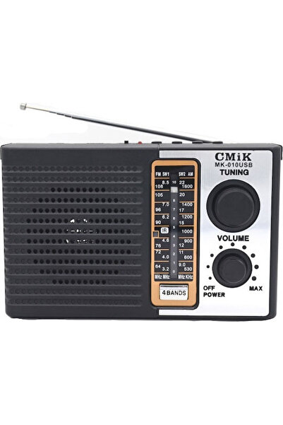 OEM CMiK MK-10 Φορητό Ραδιόφωνο Επαναφορτιζόμενο με USB Μαύρο
