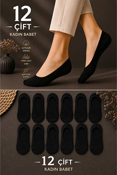 ck socks 12 Pairs of Black Women's Ballerina Socks |   Cotton, Breathable, An...