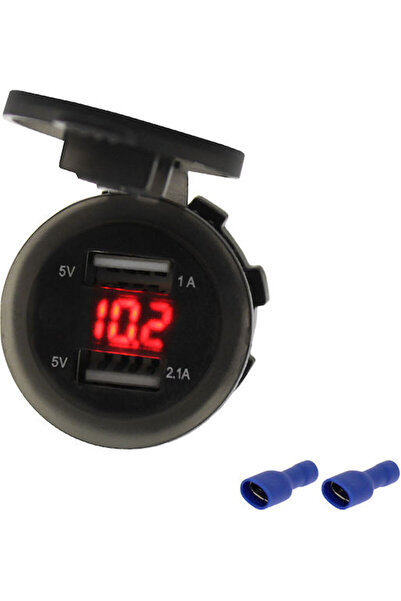 OEM Ψηφιακό Βολτόμετρο με USB 12V/24V Μαύρο Χρώμα Κωδικός: W05237-R