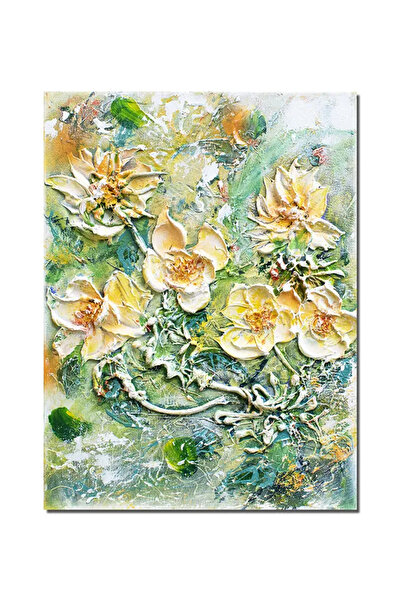 artnova Ръчно рисувана картина с импасто техника, Жълти цветя, 40x30 см, акри...