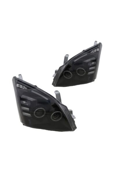 Toyota Μπροστινά φώτα Land Cruiser 120 (2003-2009) angel eyes - μαύρα, με λάμ...