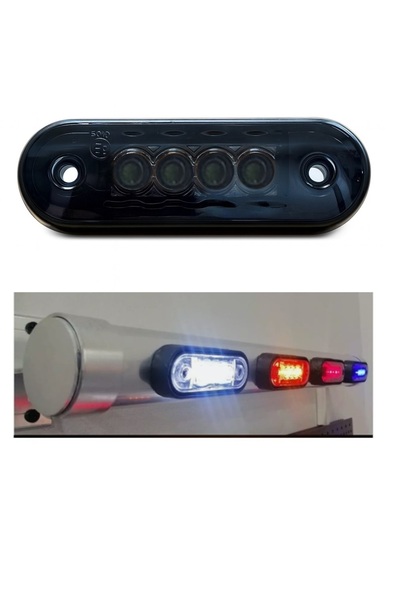 Flexzon Φιμέ Φως Σήμανσης LED 4 LED Πλευρικό Φως Σήμανσης Λευκό 12V / 24V IP6...