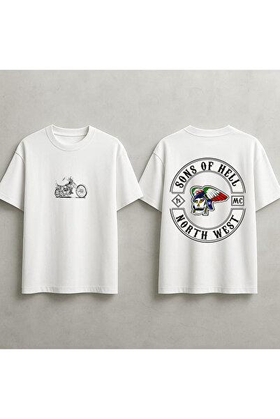 MAGORS Oversize Rebel and Warlocks Printed Biker Club Back Printed Premium Un...
