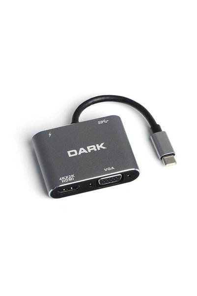 Universal Hytech hy-usbc83 4k@30hz gray metal 2xusb3.0, 1xusb