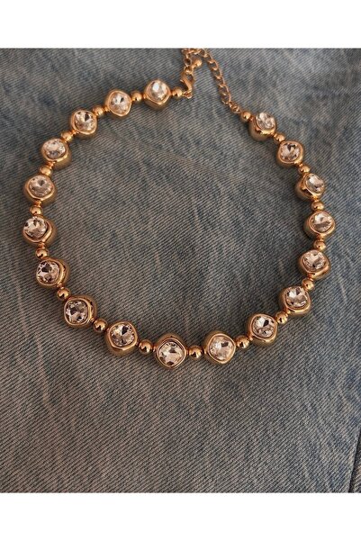 Kelira High Quality Adjustable Choker Necklace with Stone Plated over Steel