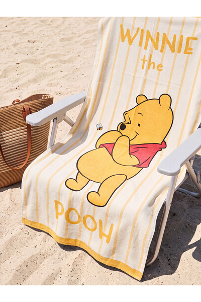 LC Waikiki Πετσέτα θαλάσσης από βαμβάκι με στάμπα Winnie The Pooh, ποιότητας ...