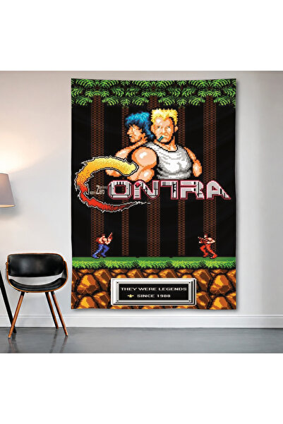 Geek Cultcha Contra Nes Wall Covering Wall Tapestry First Quality Satin Fabri...