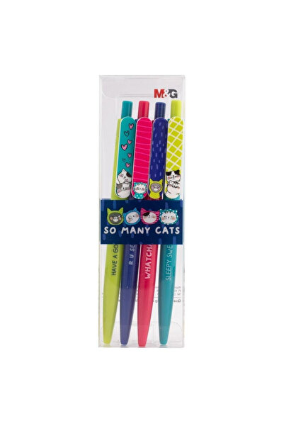 M&G Set pixuri mecanice So Many Cats albastru 0.7mm 4 buc