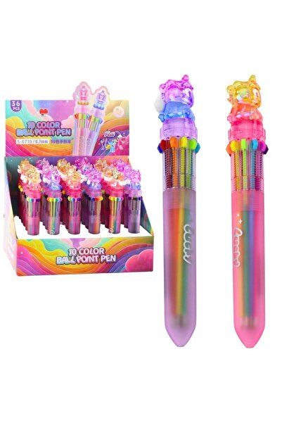 LeanToys Pix Unicorn, 10 culori, varf 0,7 mm, Multicolor, 36 buc