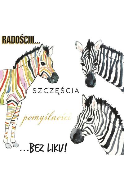 HENRY Felicitare cu model zebrat, 15x15cm, multicolor