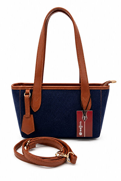 Sellini Women's Navy Blue Shoulder Bag Zippered Daily Hand and Shoulder Bag