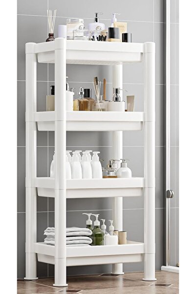 123 Household Goods Shelf Unit 4 Layer 30 * 25 * 20 White