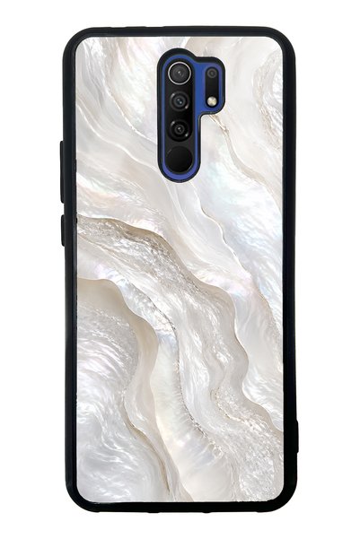 Spoyi Xiaomi Redmi 9 Glossy Phone Case with Ivory Pearl Flow Design