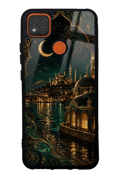 Spoyi حافظة هاتف لامعة بتصميم قصر بوسفوروس الزمردي لهاتف Xiaomi Redmi 9C