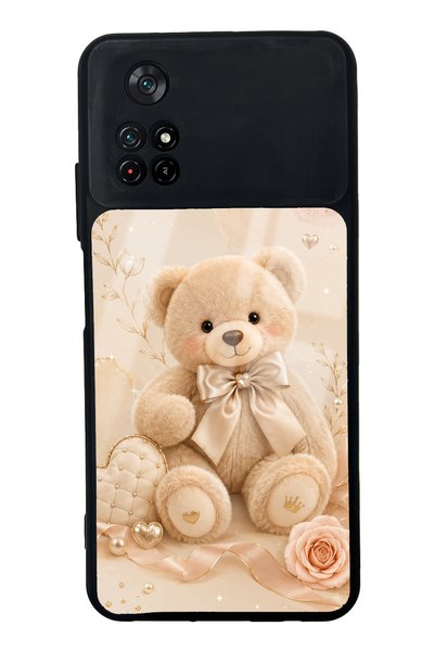 Spoyi حافظة هاتف لامعة بتصميم بيرل تيدي لهاتف Xiaomi Poco M4 Pro